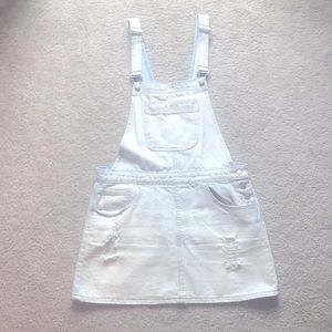 Forever 21 Distressed Denim Overall Dress